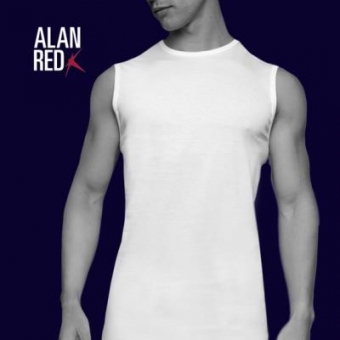 Alan Red Montana Singlet White 2 Pack